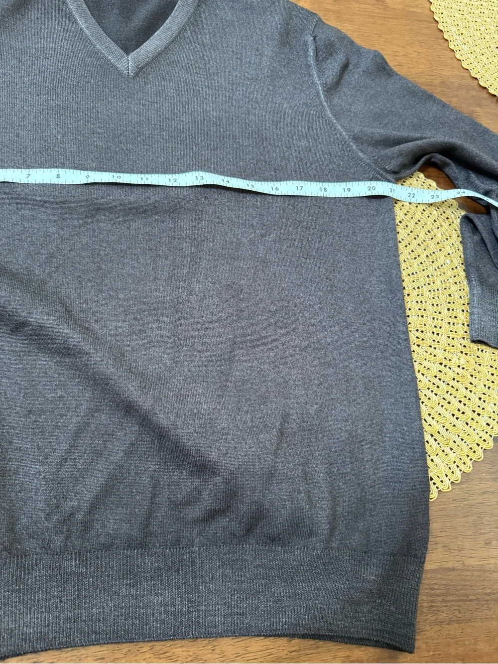 Gran Sasso Vintage Made in Italy 100% Virgin Wool V-Neck Sweater Brown Large